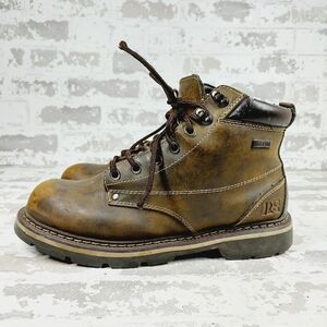 Rugged Outback Waterproof Brown Faux Leather Lace Up Hiking Boots H1018